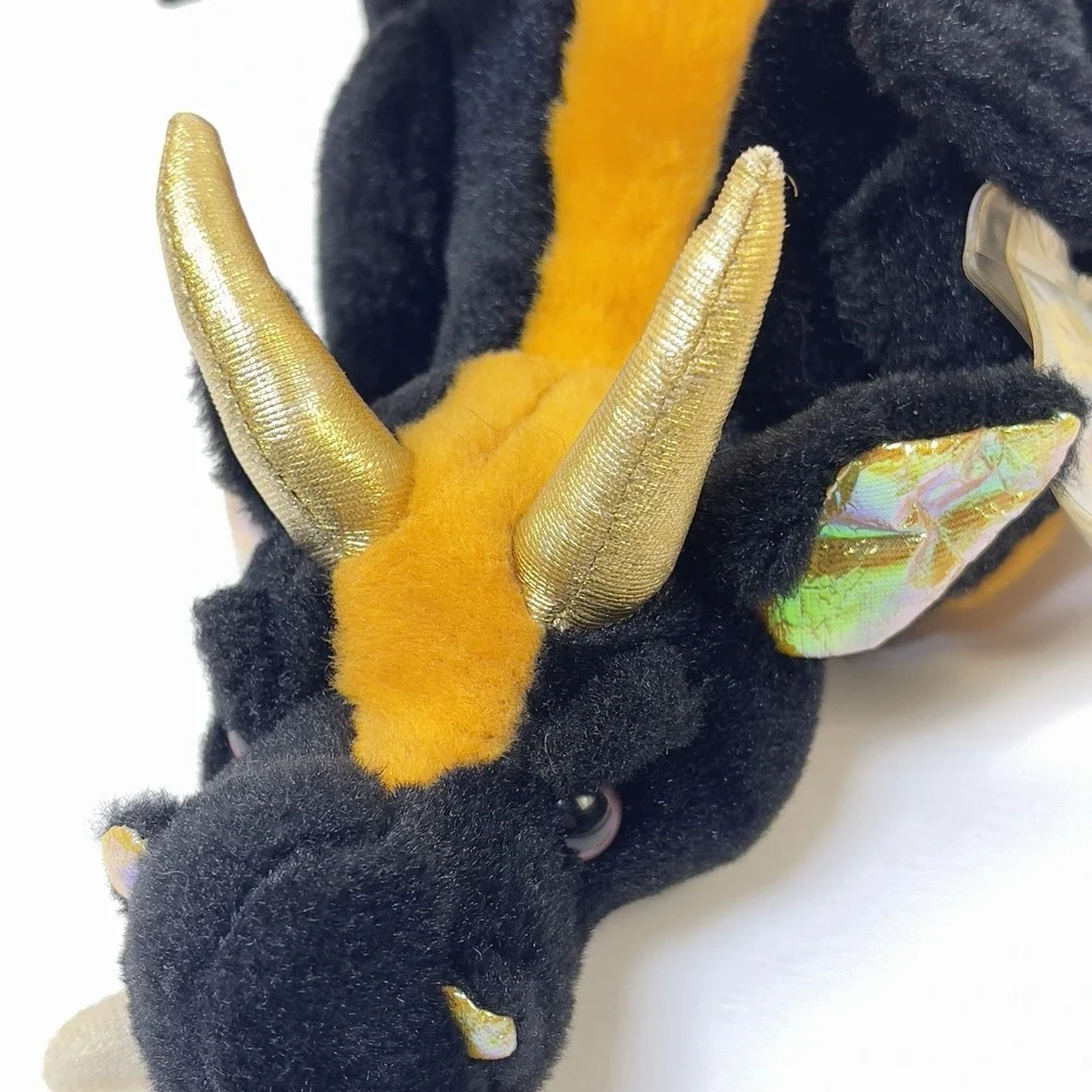 Ganz Webkinz LAVA DRAGON Black Orange Stuffed Plush HW043 Retired *Unknown Code*